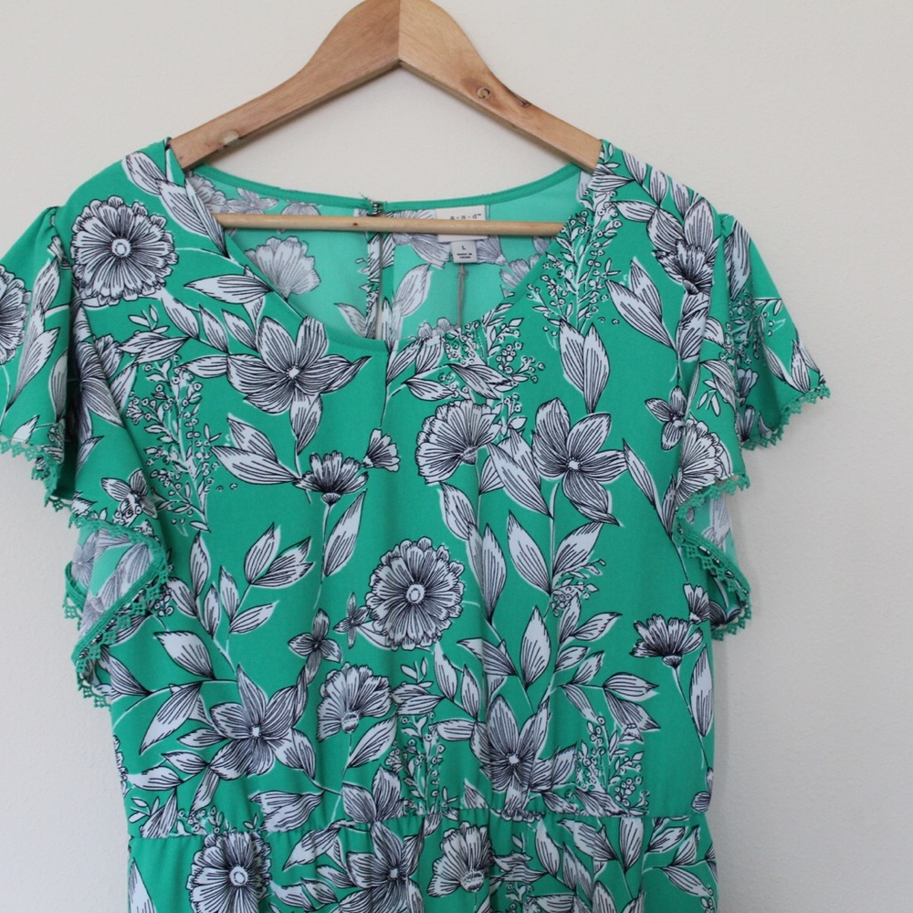 Green floral dress